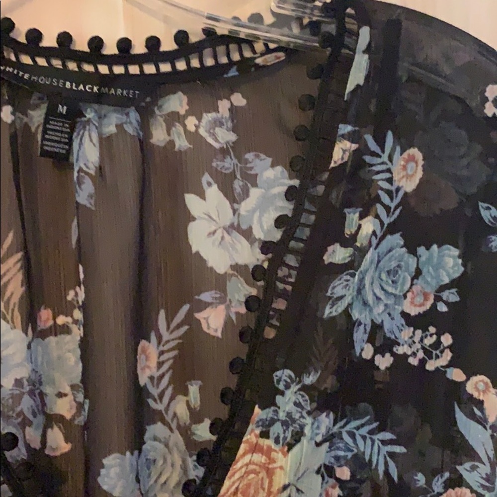 Black sheer floral top